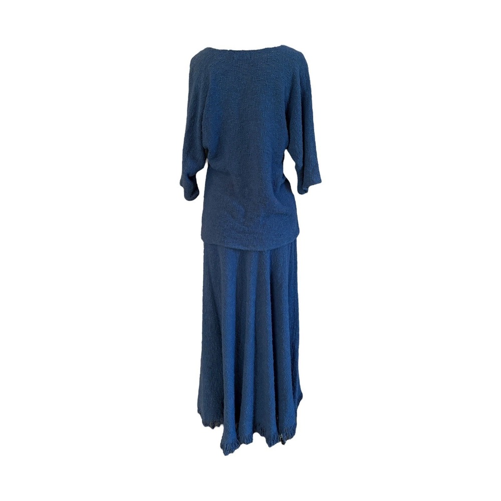 Rebecca Jane Noble Vintage Hand Woven‎ Blue Cotton Skirt Size S - Picture 8 of 9
